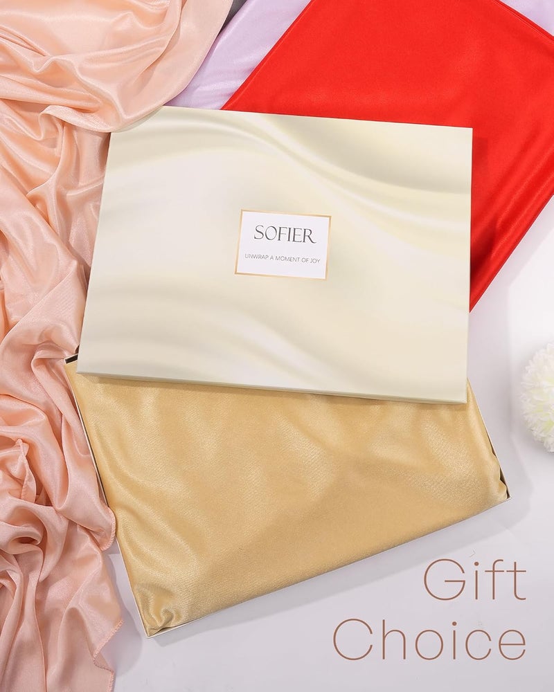 Sofier Satin Shawl Wraps for Women Evening Dresses Wedding Bridal Party Silky Scarf Formal Cover Up Bridesmaid Gifts - Image 5